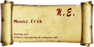 Moosz Erik névjegykártya